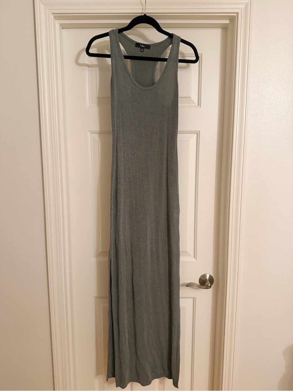 Lulu’s Sleeveless Ribbed Racerback Maxi Dress - Sage Green